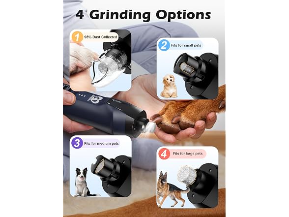 Casfuy 6-Speed Dog Nail Grinder