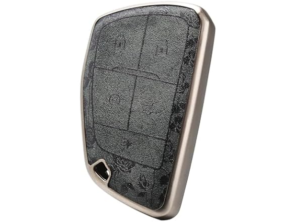 TPU Leather Key Fob Chevy 5Btn Black