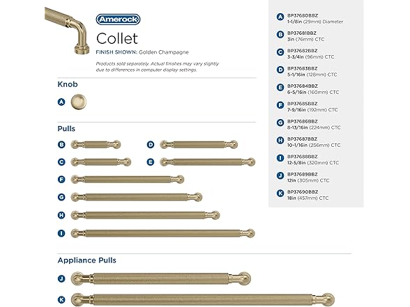 Amerock Collet 7-9/16 inch (192mm) Center-to-Center