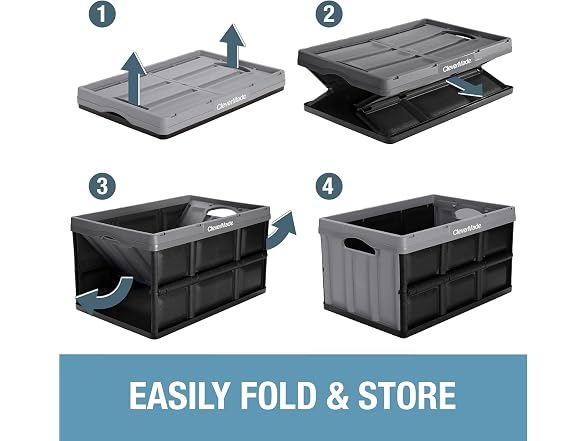 CleverMade Collapsible Storage Bins 46L (3-Pack)- Ocean