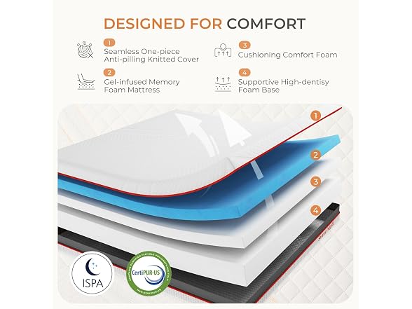 Sweetnight 12" King Foam Mattress, Flippable