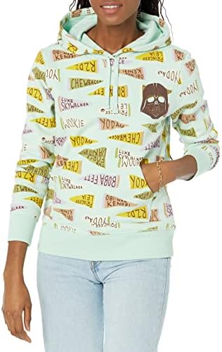 Amazon Essentials Disney | Marvel | Star Wars | Princess Women's Fleece Pullover Hoodie Sweatshirts, Star Wars Pennant, Medium