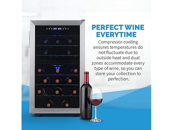 Newair Freestanding Dual Zone Wine Fridge - 43 Bottles