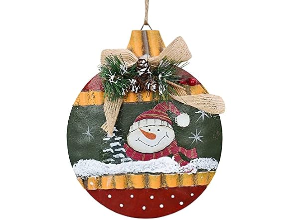 ecipl Metal Christmas Sign Hanging Snowman Santa Ornament