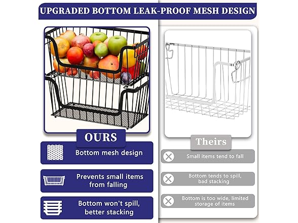 ANJUBAN Stackable Wire Baskets