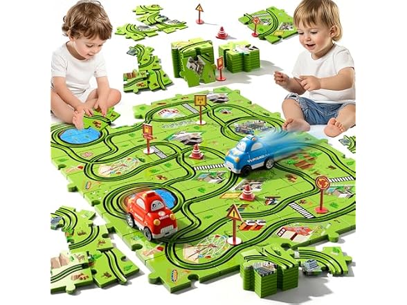 48-Piece Floor Puzzle Race Track 2-Pack