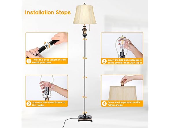 TOBUSA Traditional Floor Lamp