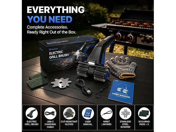 Cordless Electric Grill Brush Cleaner