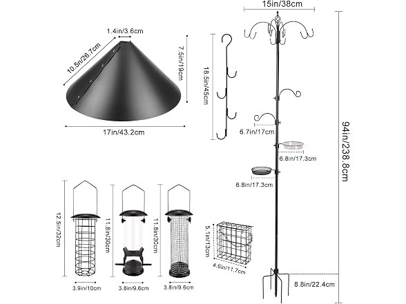MIXXIDEA Bird Feeding Station Pole Kit
