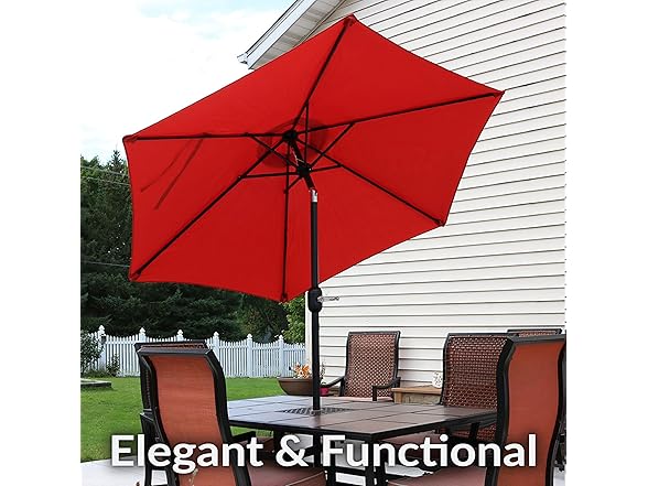 Sunnydaze Outdoor Patio Umbrella, 7.5' Burnt Orange