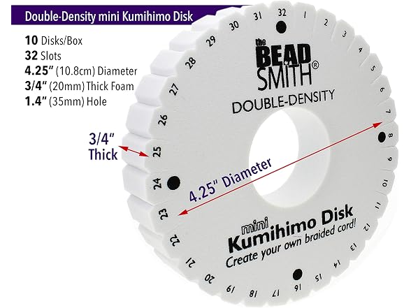 Beadsmith Round Kumihimo Disk 4.25" 10-Pk
