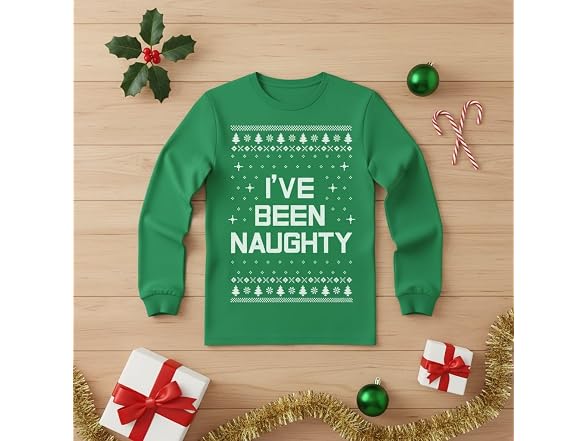 Tstars Men (M) Mele Kalikimaka Santa Long Shirt