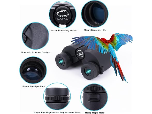 LUXUN 12x25 Compact Binoculars