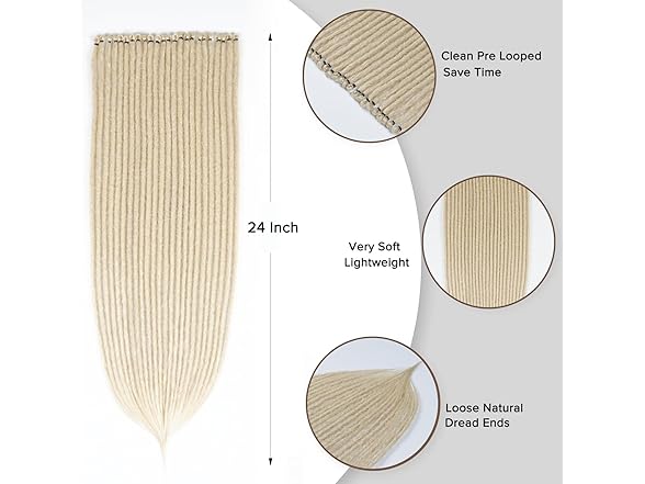 Kyriena Thin 0.6cm Blonde Dreadlocks