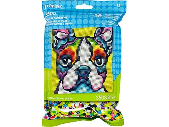 Perler Beads Rainbow Terrier Dog Pattern and Fuse Bead Kit