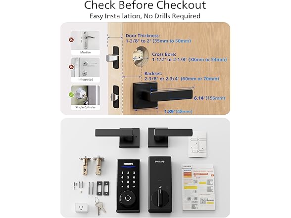 Philips DDL240X-1HBG-L-MB Philips WiFi Smart Lock with H