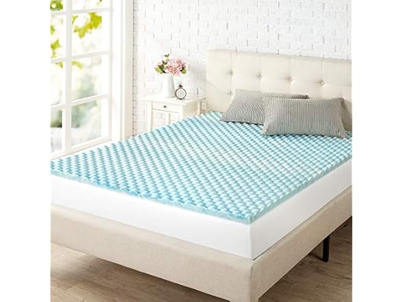 ZINUS 1.5" Swirl Gel Cooling Memory Foam Mattress, Queen