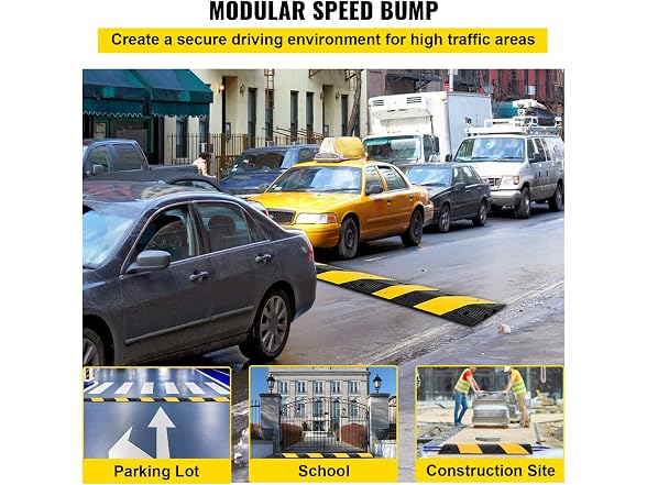 Modular Rubber Traffic Speed Bump 2 Channel