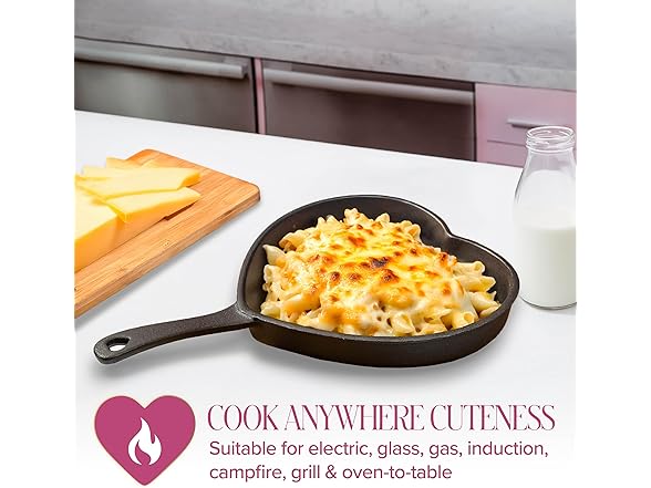 Paris Hilton Pre-Seasoned Cast Iron Heart Skillet Pan