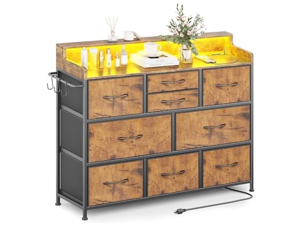 Leadpro Dresser with Charging Station and LED
