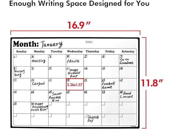 Fridge Calendar Magnetic Dry Erase Calendar Whiteboard