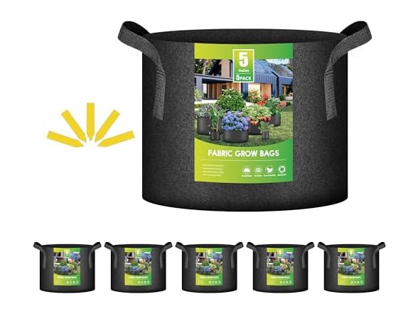 iPower 5-Pack 5 Gallon Grow Bags