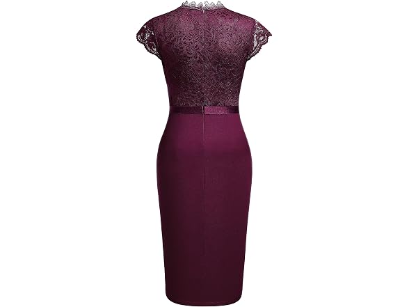 Miusol Women (L) Retro Lace Ruffle Style Dress