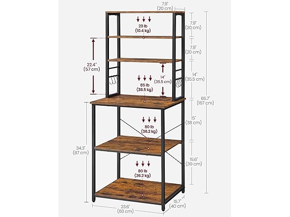 VASAGLE Coffee Bar, 23.6 Inches Baker's Rack