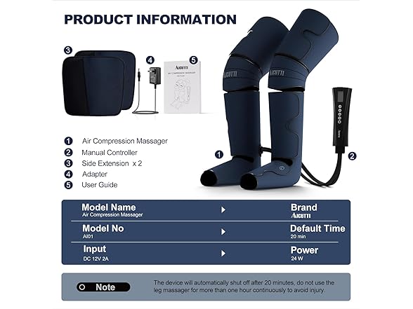 AICUTTI Air Compression Leg Massager with Heat