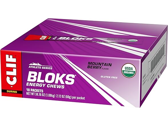 18CT CLIF BLOKS - Mountain Berry Flavor - Energy Chews
