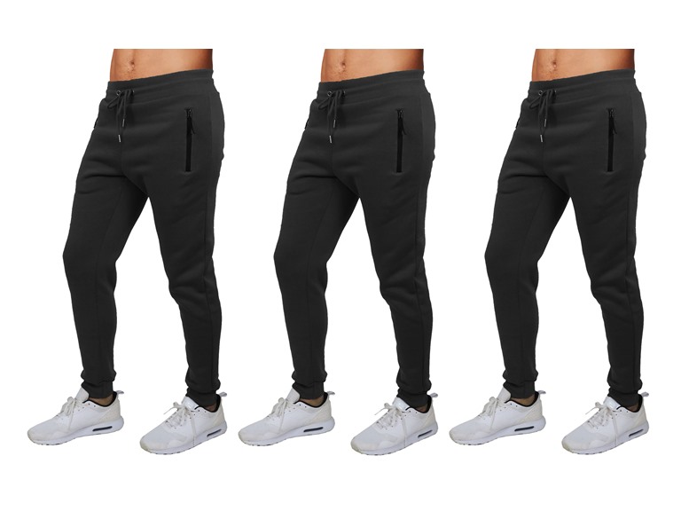 PC WC-----(Men's 3Pack) / MFJ-400 / BBB / S Small 3Pk Mens Fleece Jogger Sweatpants Black x3