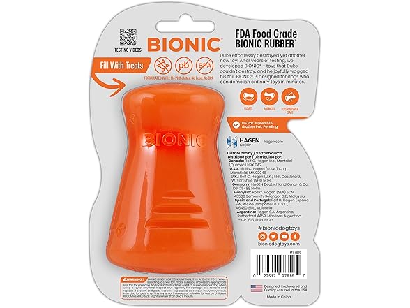 BIONIC Treat Shaker Dog Chew Toy, Large
