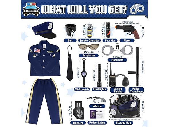 Kids Police Officer Halloween Costume