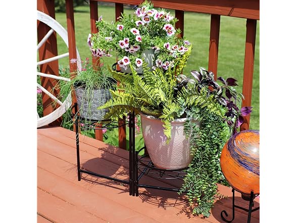 Sunnydaze Decor HMI-729 3-Tier Flower Plant Stand 2PK