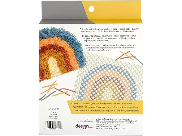 Dimensions Colorful Rainbow Beginner Latch Hook Kit