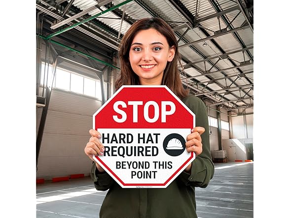 Stop Hard Hat Required Beyond This Point