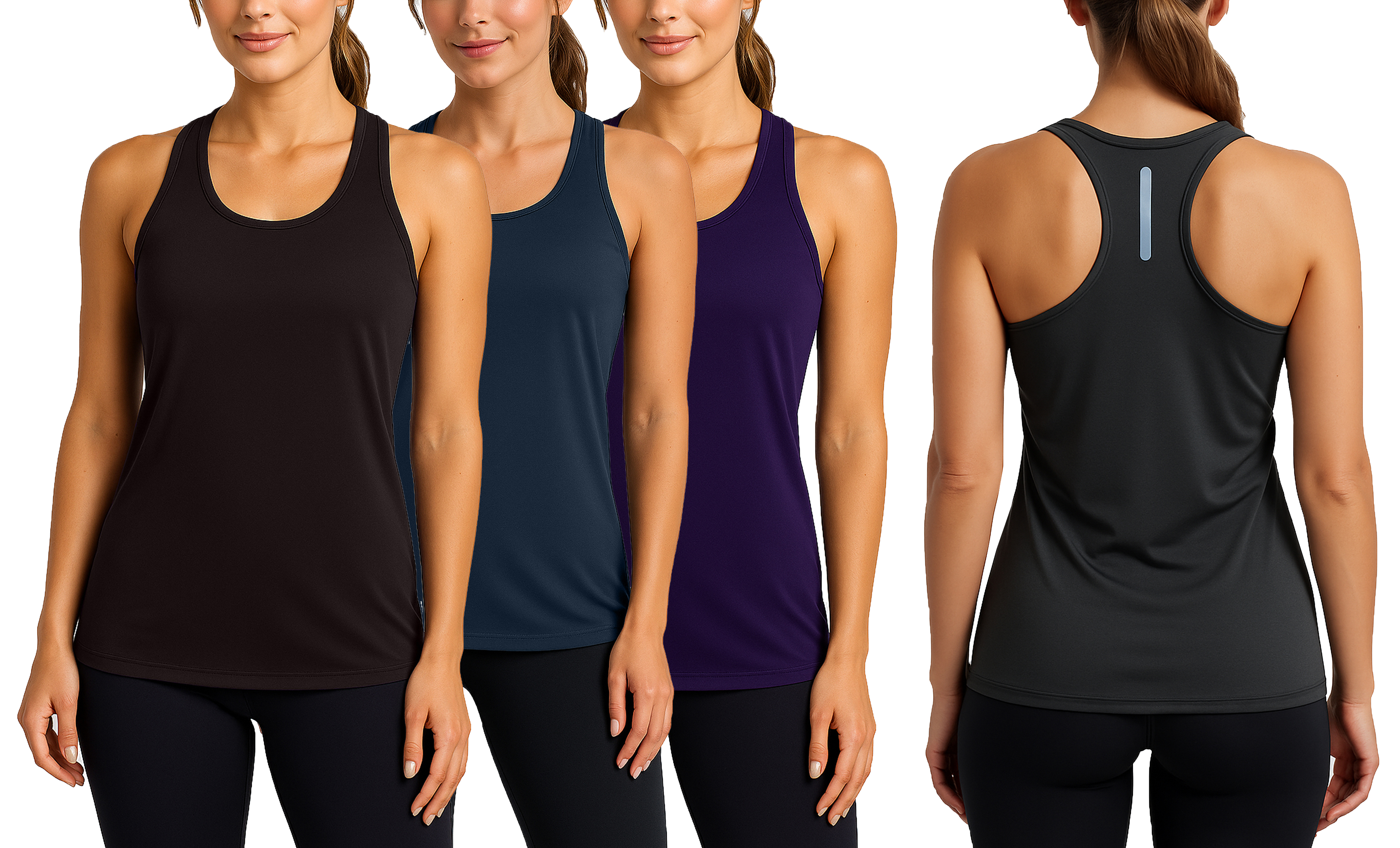 3Pk Womens Performance Racerback Tank - Gallery 13