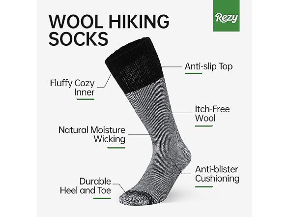 Rezy Warm Merino Wool Blend Socks Unisex
