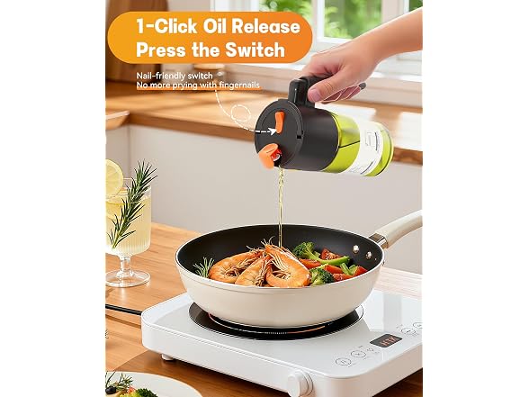 OURCABECUE 17oz Glass Olive Oil Sprayer