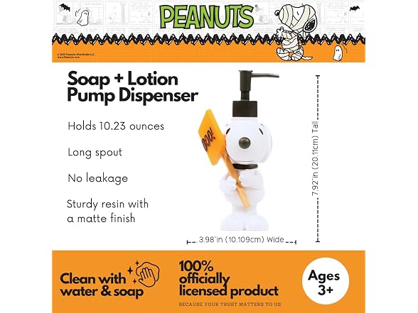 Peanuts Snoopy Resin Pump Dispenser