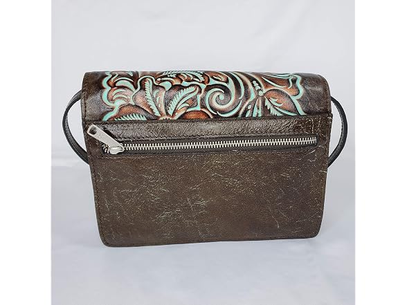 Patricia Nash WOMEN'S TOOLED COLLECTION LAURENTINA MEDIUM LEATHER CROSSBODY BAG PURSE