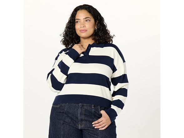 The Drop Women Joan Splitneck Polo Long Sweater - Gallery 4