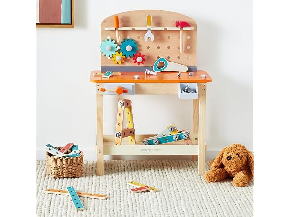 Amazon Basics Wooden Play Toy Tool Set