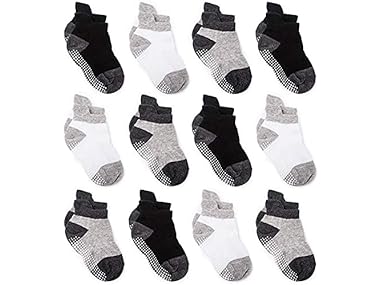 $10.99, Was $19.99, 45% Off! 9 Pair Baby Non Slip Grip Ankle Socks dealfomo