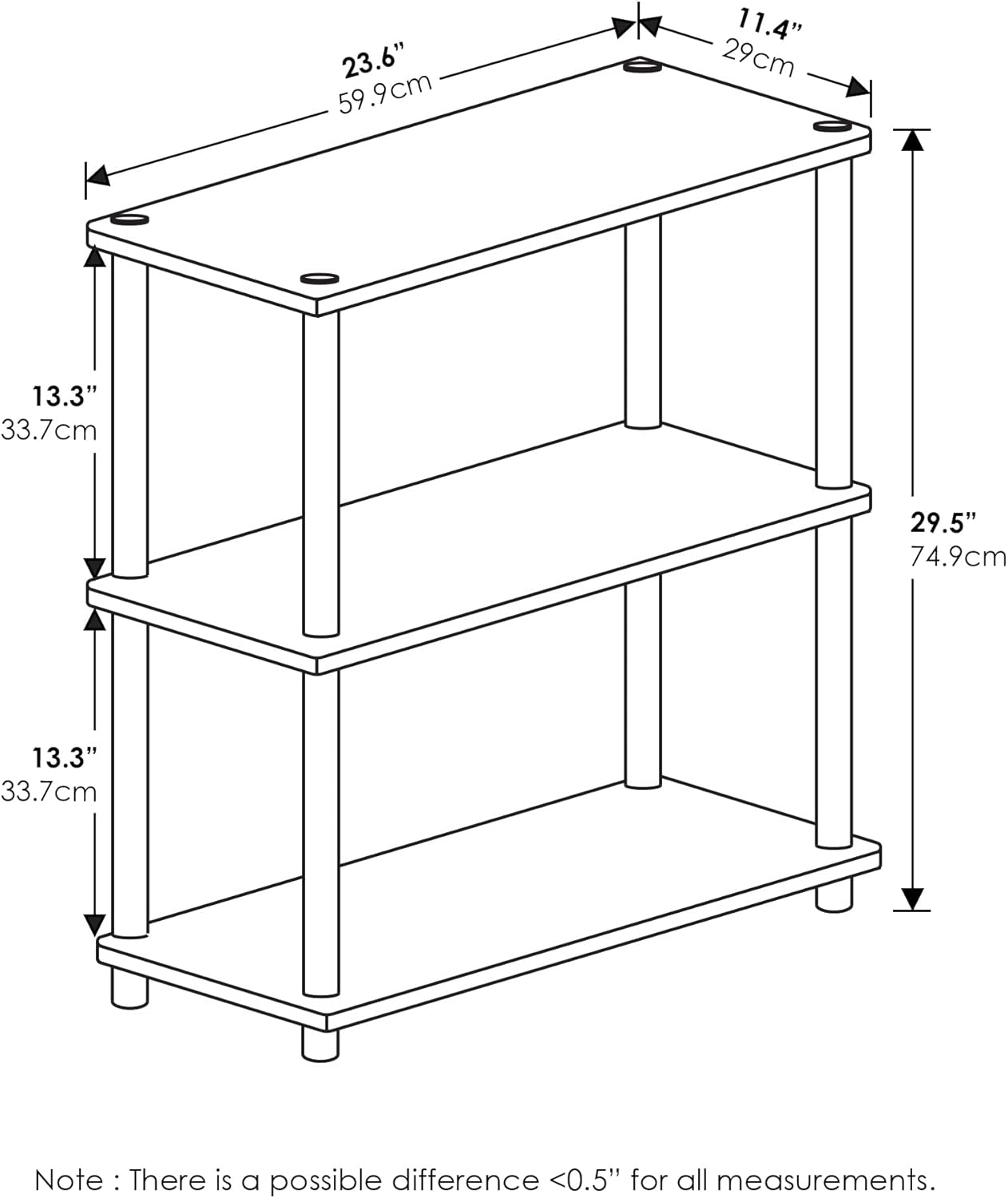Furinno 3-Tier Turn-N-Tube Shelf Display - Gallery 12