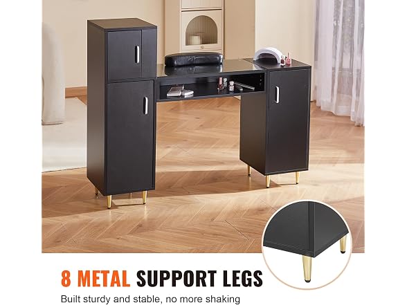 VEVOR Manicure Table, Glass Top Nail