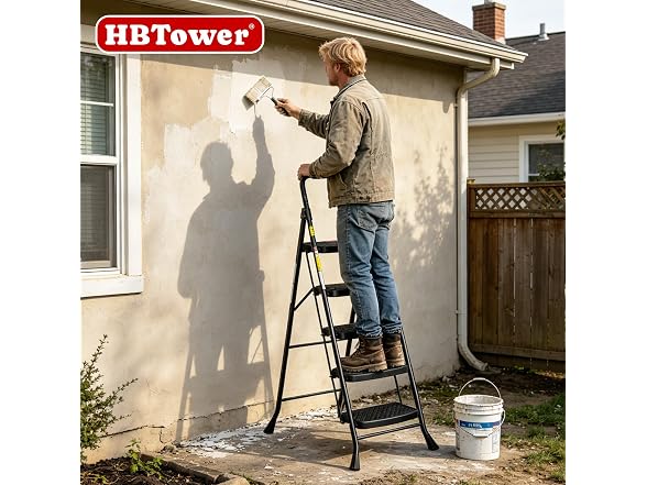 HBTower 5 Step Ladder Anti-Slip Pedal