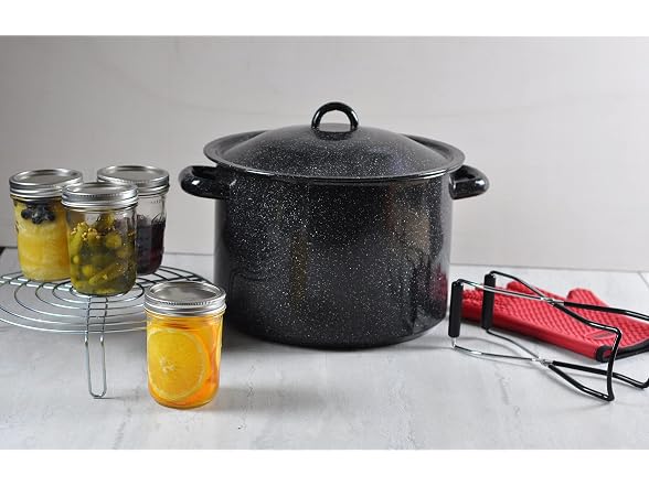 MIRRO 12.0qt Enamel Stock Pot, Black