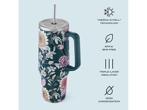 S'well 40oz Tumbler Midnight Botanical