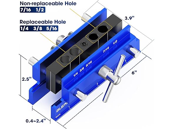 BLEKOO Self Centering Doweling Jig Kit